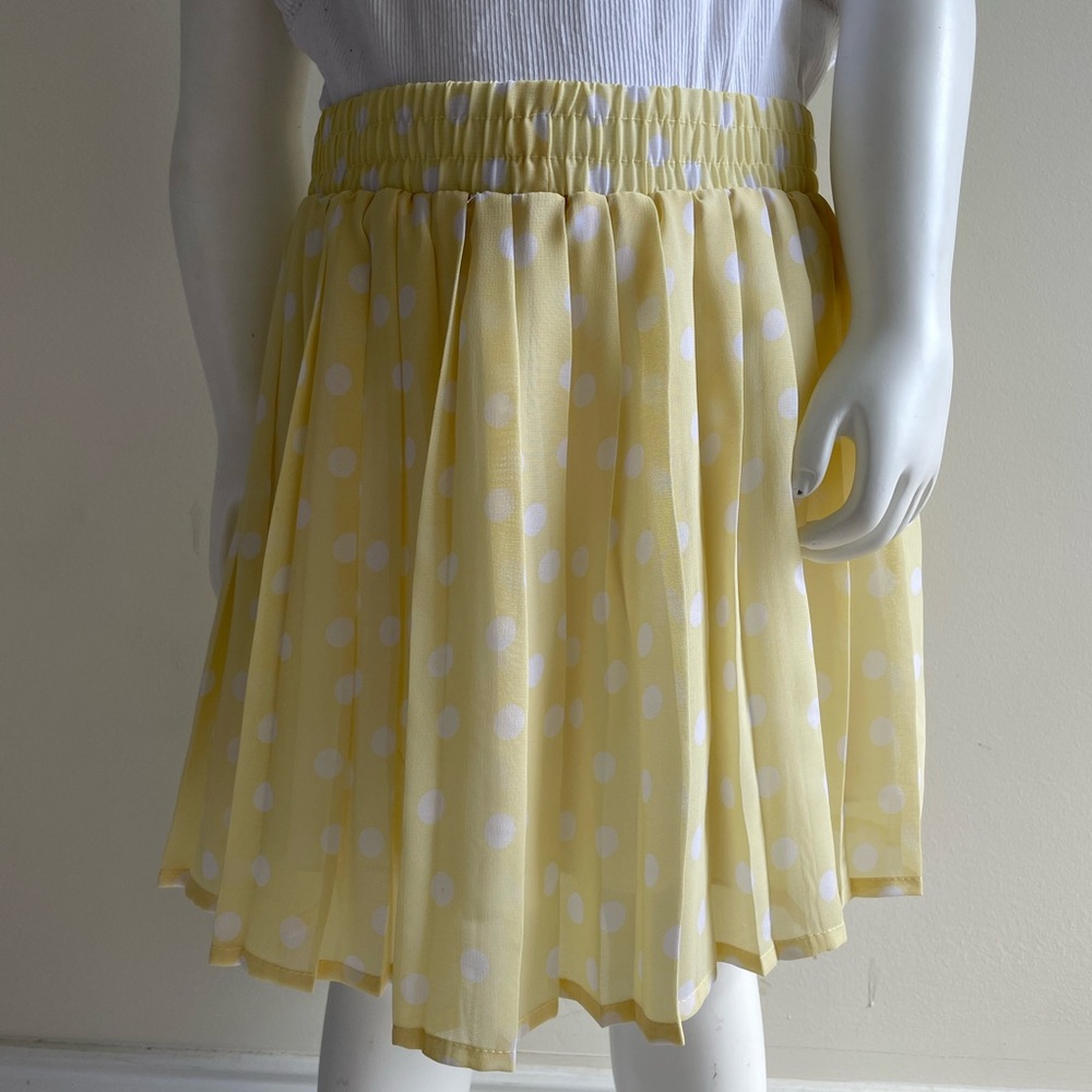 1989 Place Sunny Yellow Polka Dot Skirt